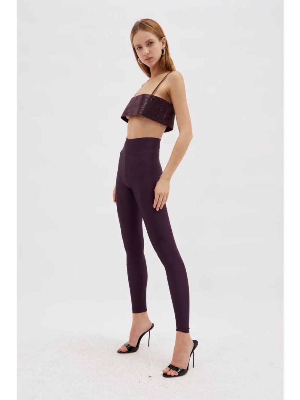 The Andamane Holly 80's Leggings in Rouge Noir X-Small New Womens Pants - Picture 11 of 14